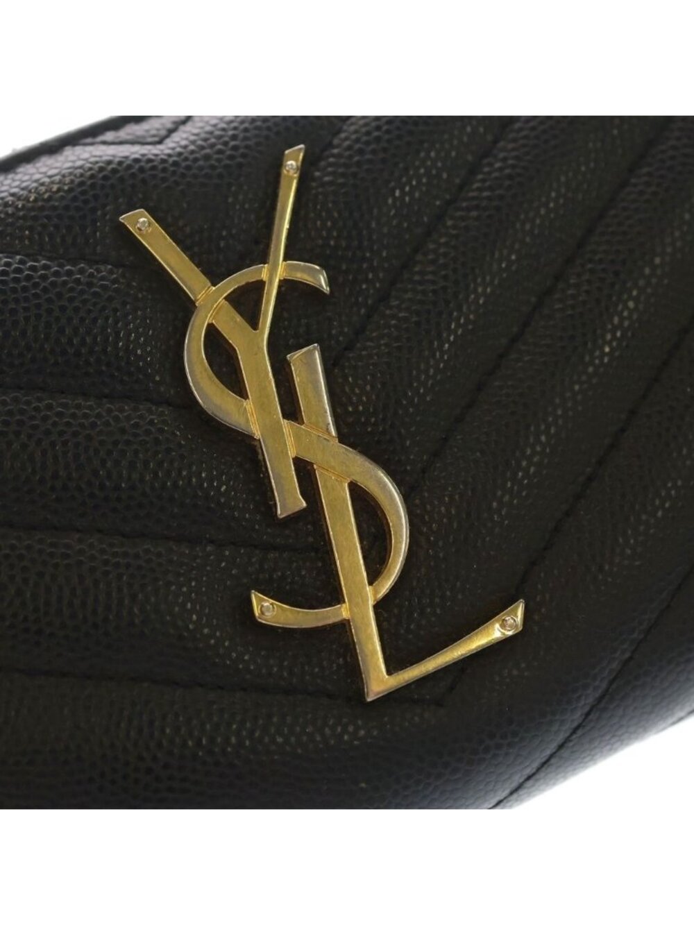 Saint Laurent Paris Caviar Leather Zip Around Gold Wallet Black - Picture 5 of 6